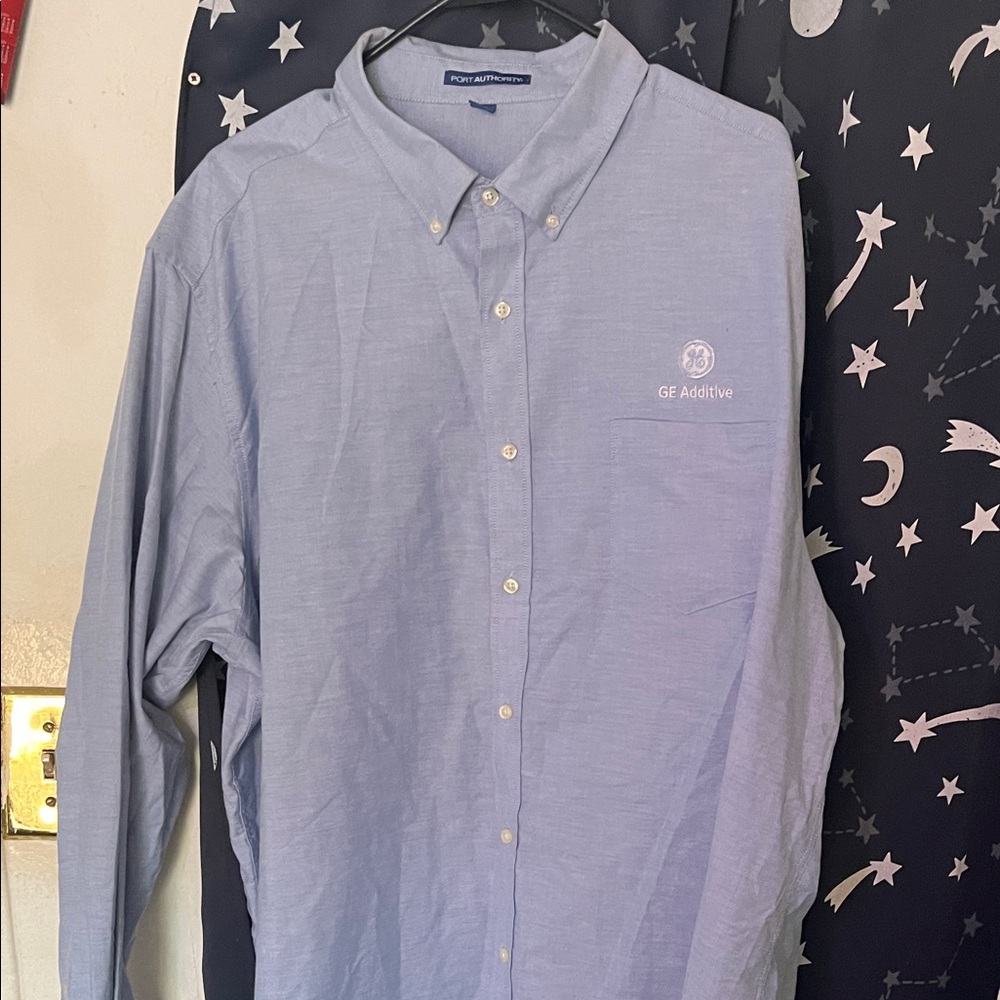 Port Authority Light Blue Casual Button-Down Shirt